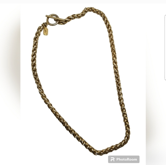JONES NEW YORK VINTAGE GOLDTONE WHEAT ROPE CHAIN NECKLACE - Picture 3 of 5